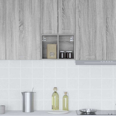 Vidaxl Hanging Cabinet With Storage Riga Black Oak 30 X 29.5 X 40 Cm
