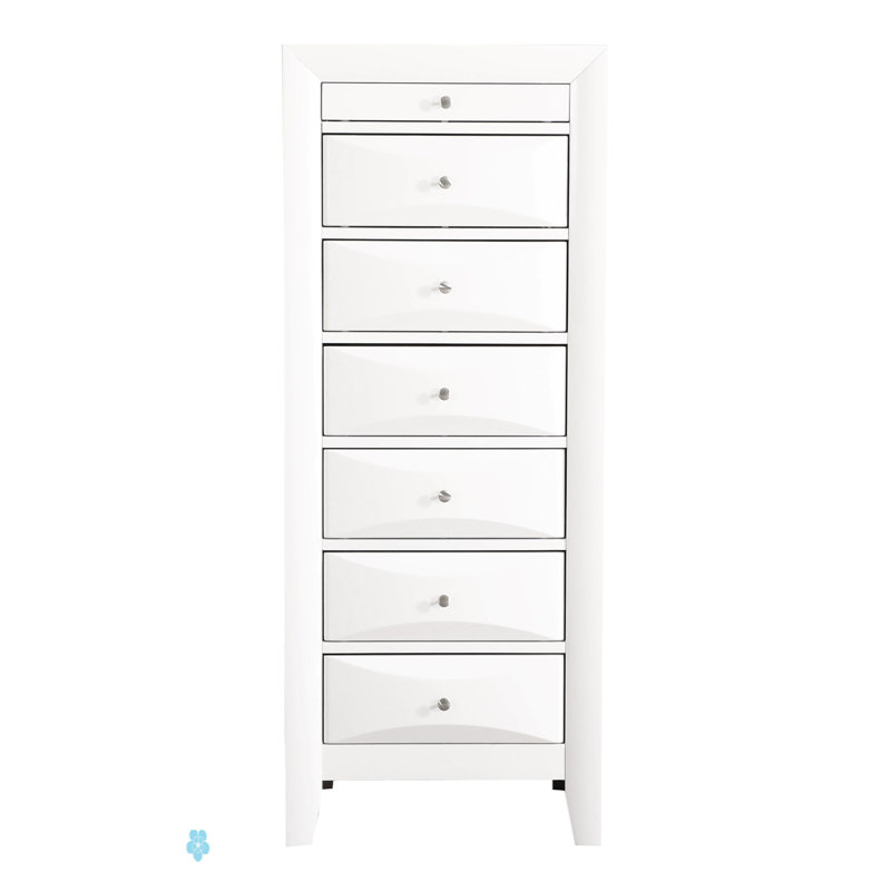 Commode pour femme 7 tiroirs Marilla G1503-LC, Blanc