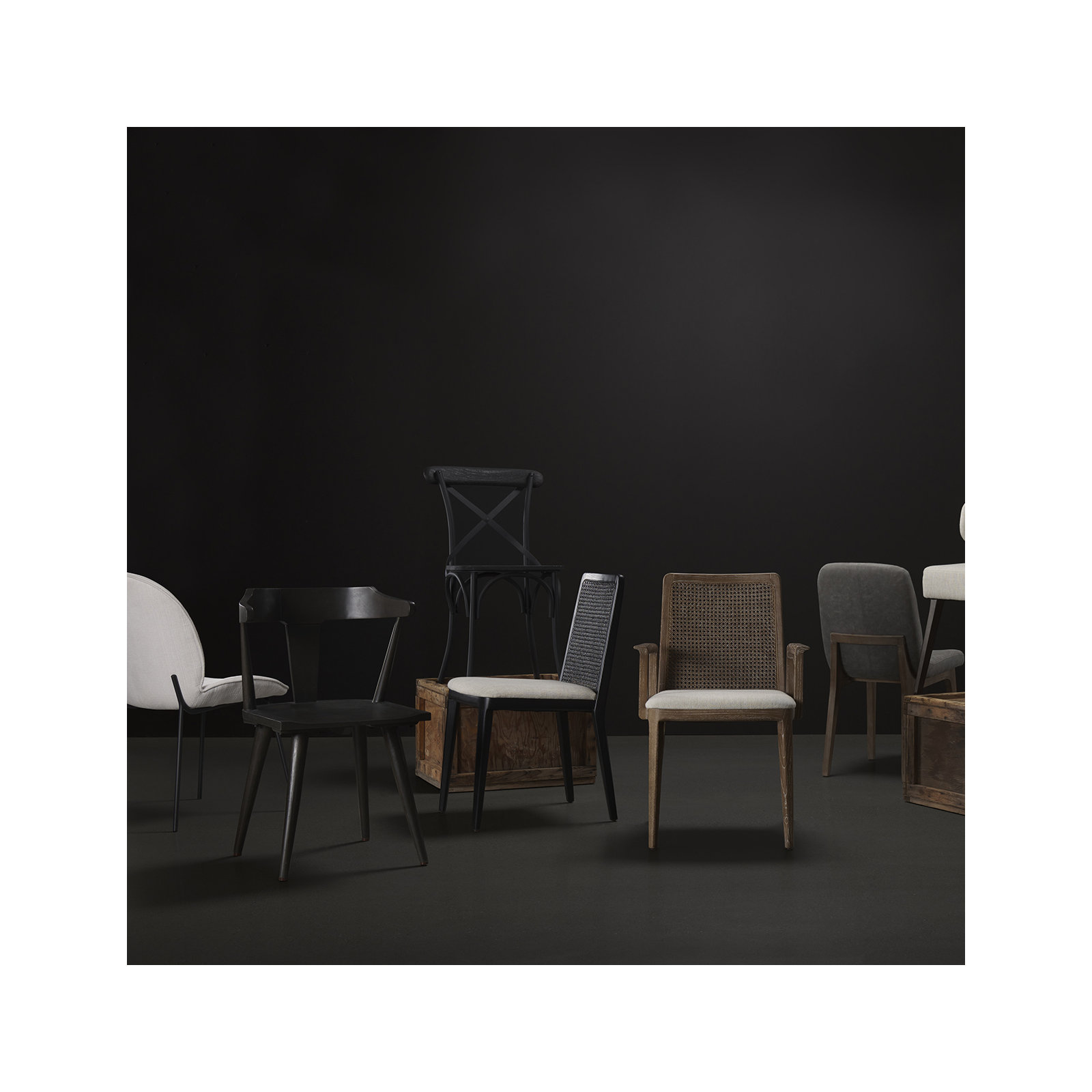 Pennington Fabric Upholstered Side Chair, Black