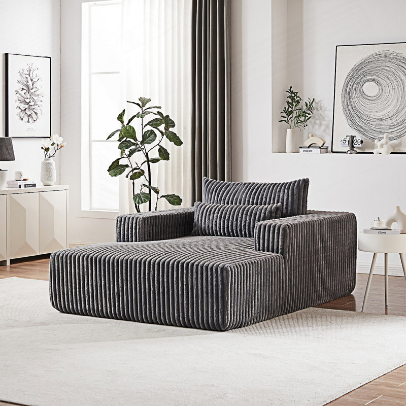 Méridienne, canapé-lit moderne moelleux, Gris