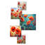 «Poppies Charm In Winter Delight» - ensemble d'art mural 5 coquelicots