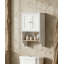 Armoire à pharmacie murale moderne avec barre à serviettes et tablette réglable, armoire de rangement de salle de bain peu encombrante avec portes doublées pour articles de toilette et articles essentiels