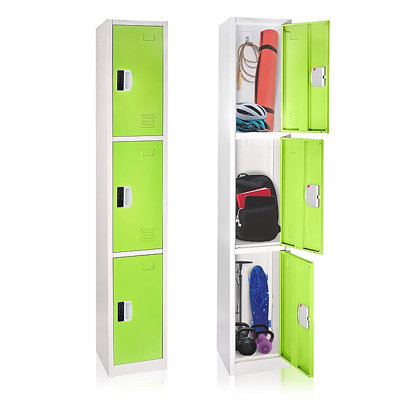 AdirOffice 72" H x 12" W  Triple Tier Steel Storage Locker with Digital Lock