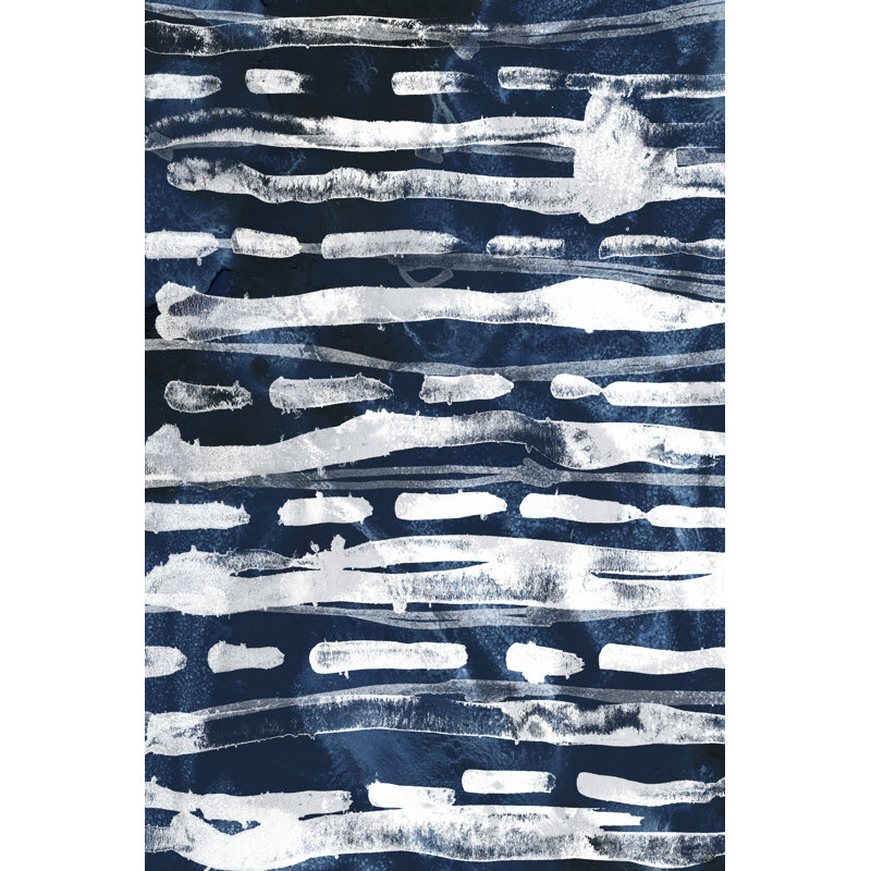 «Indigo Memory III» par June Erica Vess - peinture sur toile tendue, H 12 po x l 8 po