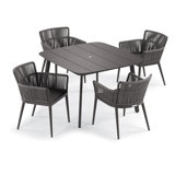 Nette 5-Piece 45" Dining Table & Armchair Set