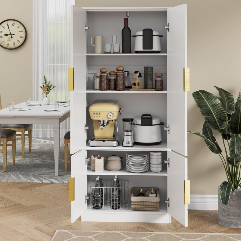 60 cm W Solid Wood Highboard, White