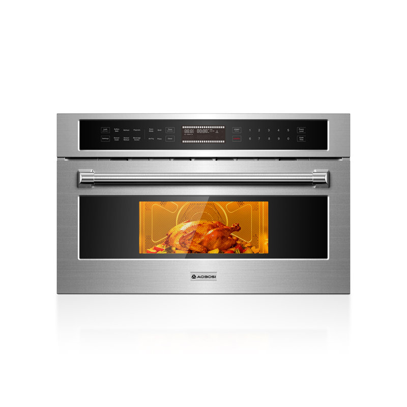 30" Built-in Convection Microwave Oven, 1.6 Cu. Ft., 1000w, Air Fry, Sensor Cooking, 10 Cooking Modes, Stainless Steel, Drop-down Door