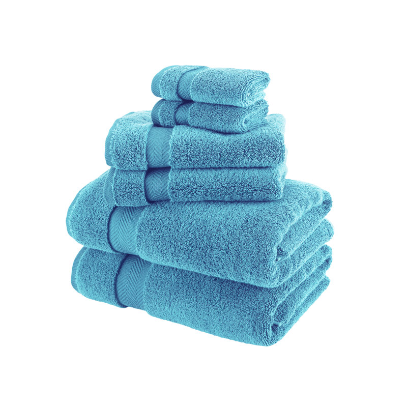 Hammack 6 Piece Turkish Cotton Towel Set, Aqua