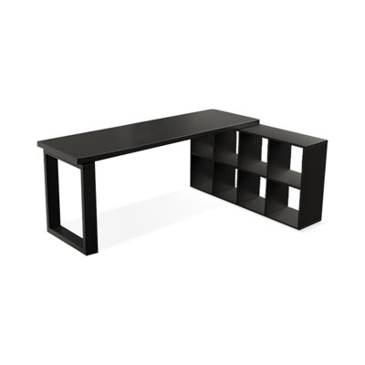 Bureau rectangulaire en bois massif noir