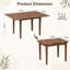 Table de salle à manger extensible en bois massif de 51,2 po, abattant rabattable pliant avec finition noyer, table de cuisine peu encombrante pour 4 à 6 personnes, style maison de campagne pour petits appartements, assemblage facile