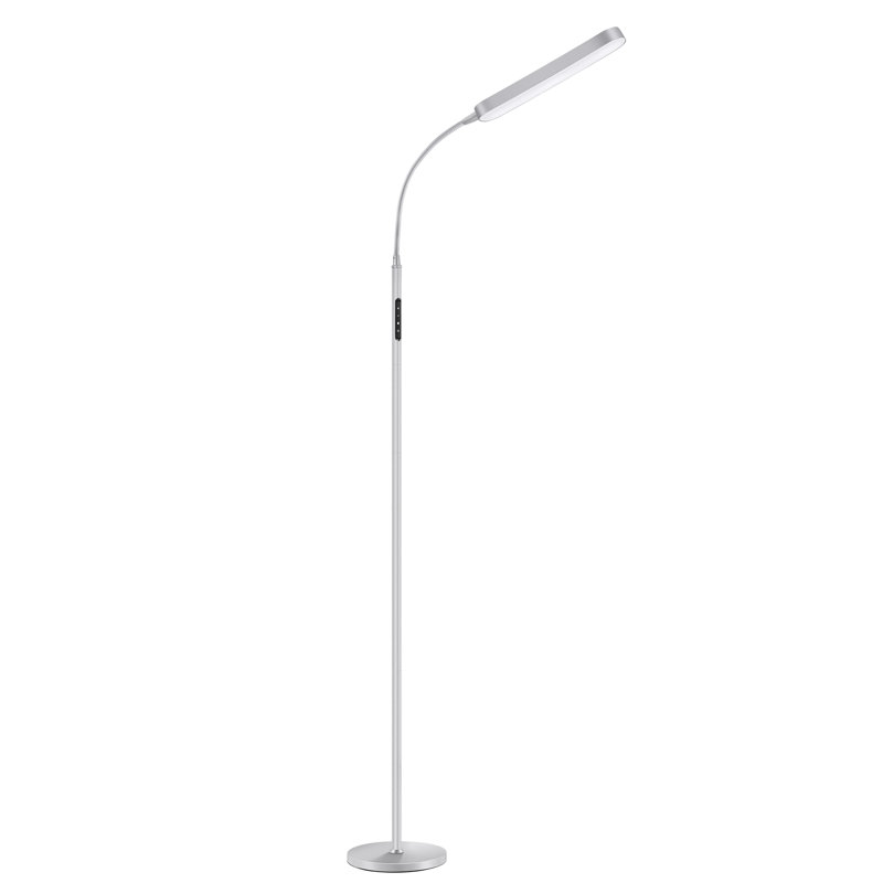 Dwayne 68.5'' Dimmable LED Task/Reading Floor Lamp with Remote & Touch Control, Silver Grey