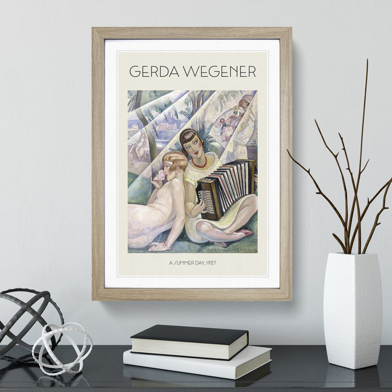 A Summers Day by Gerda Wegener - Picture Frame Painting, 36cm H x 27cm W x 2cm D, Oak Framed
