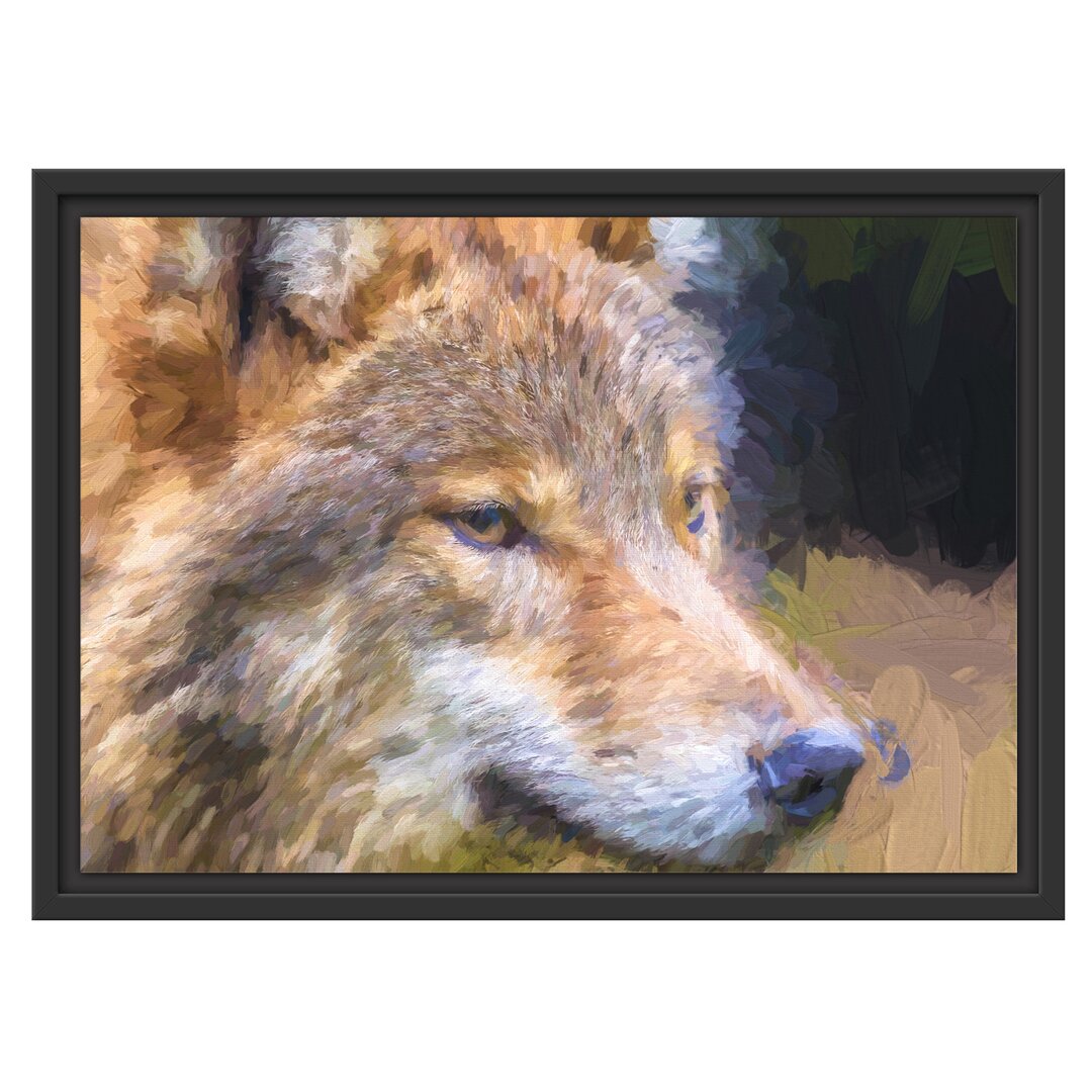 Gerahmtes Wandbild des europäischen Wolfes