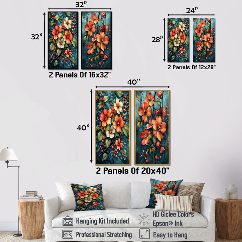 Collection d'art mural Kinkade III - Floral, Cadre flottant doré, H 40 po x l 41 po