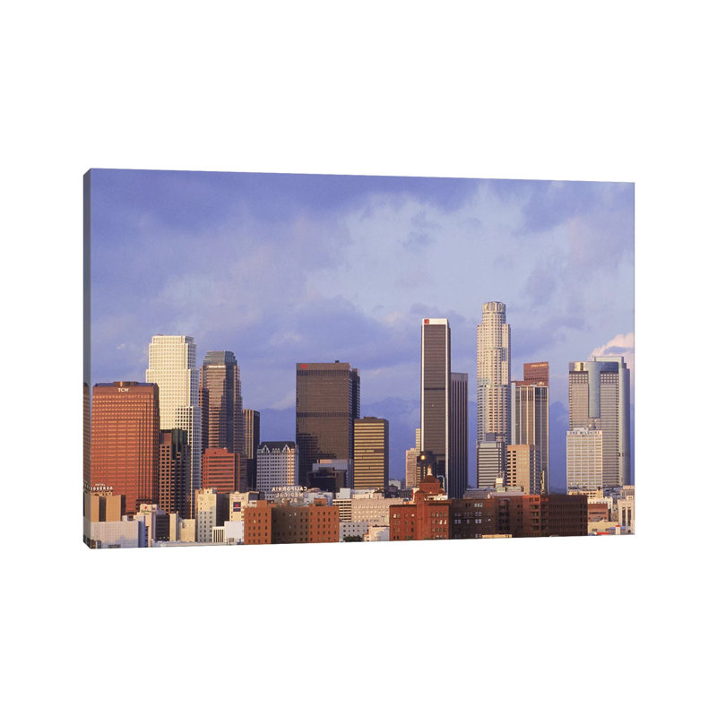 Skyscrapers In A City, City Of Los Angeles, Los Angeles County, California, USA #6 by Panoramic Images - Wrapped Canvas Print