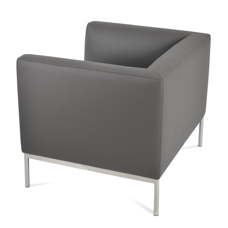 Fauteuil Laguna, Similicuir gris