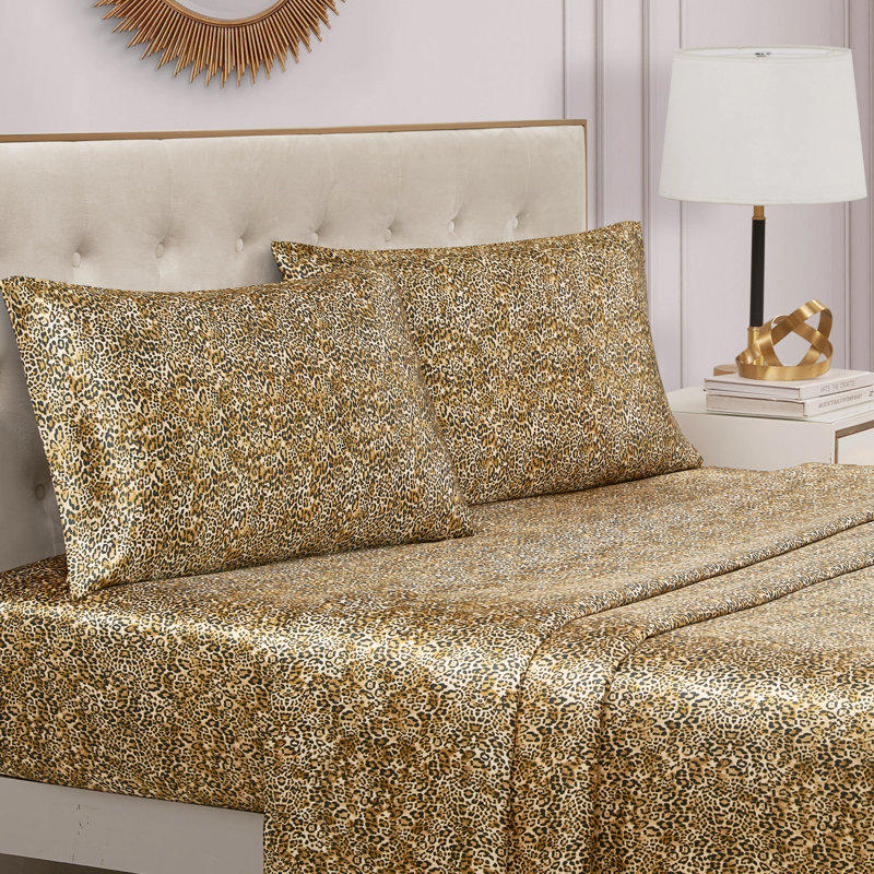 Juicy Couture Premium Silky Satin Sheet Sets, Black, Twin Sheet Set with 1 Pillowcase