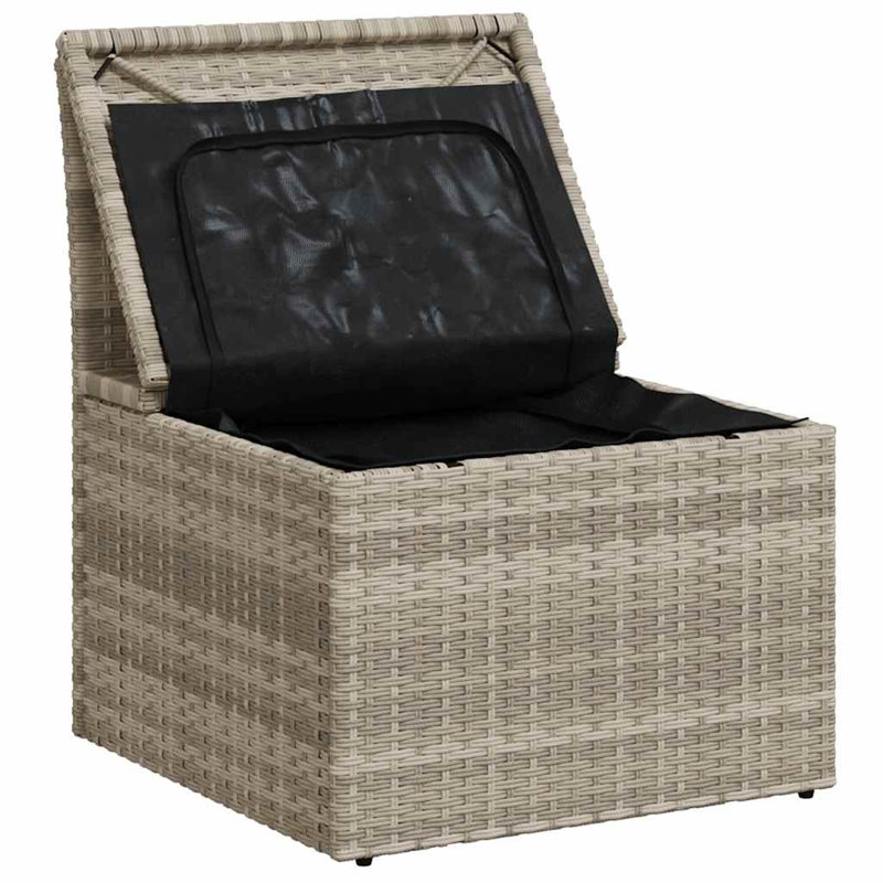 Chaise de jardin PE rotin, acier thermolaqué simple modulaire, Gris, Gris, Gris
