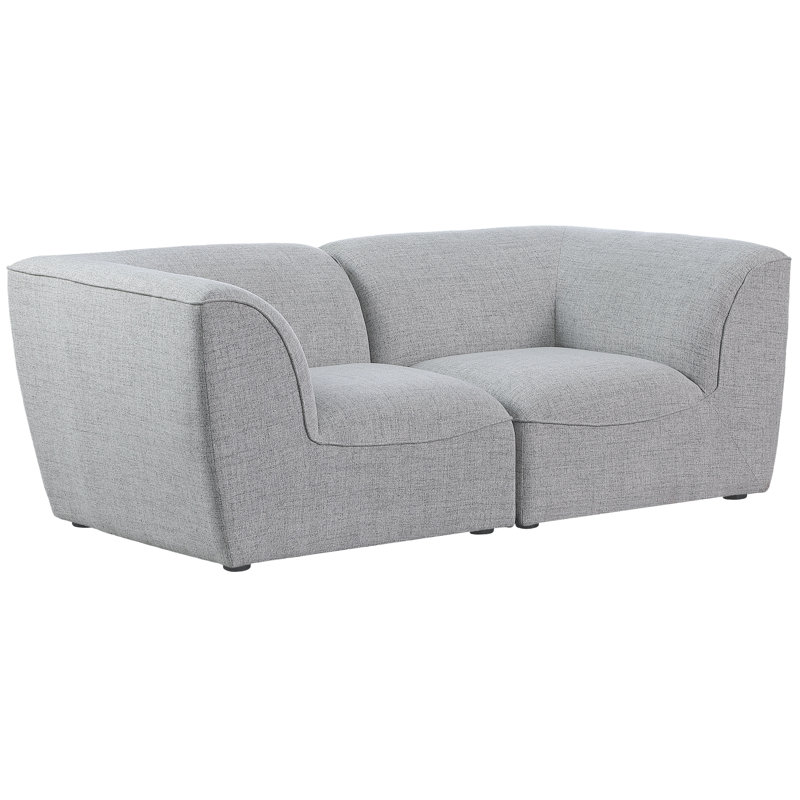 Canapé modulaire en lin durable, Tissu gris texturé en lin