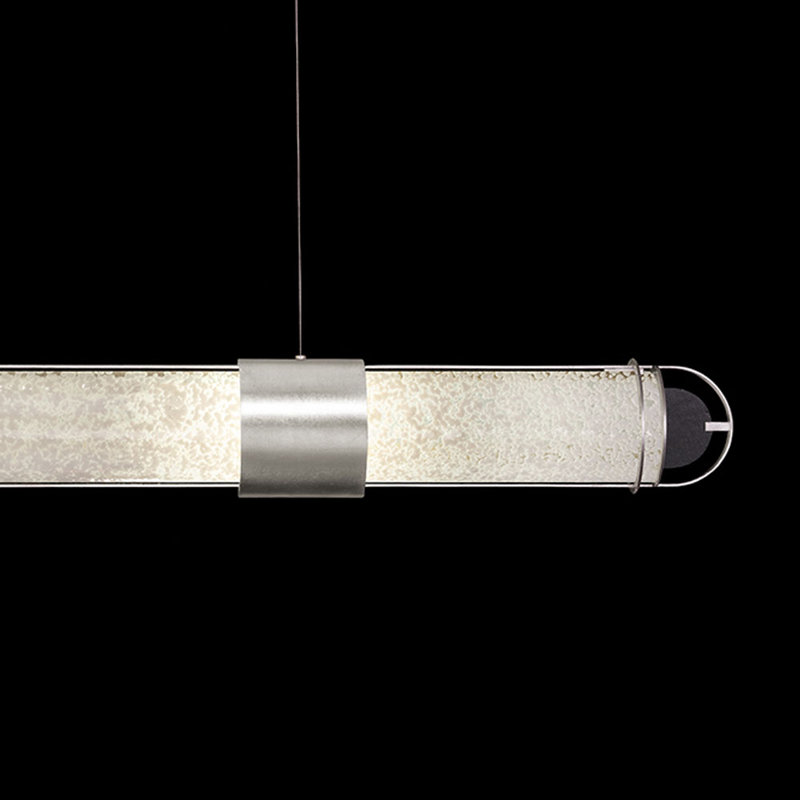 Luminaire suspendu linéaire à 4 lumières pour îlot de cuisine Bond Bond, Blanc, Argent