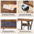 3-Tier Printer Stand, Printer Stand with Wheels, Standing Storage Rack with Charging Station