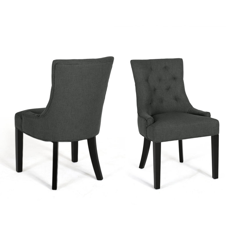 Chaises de salle à manger rembourrées Modern, Gris foncé, 4