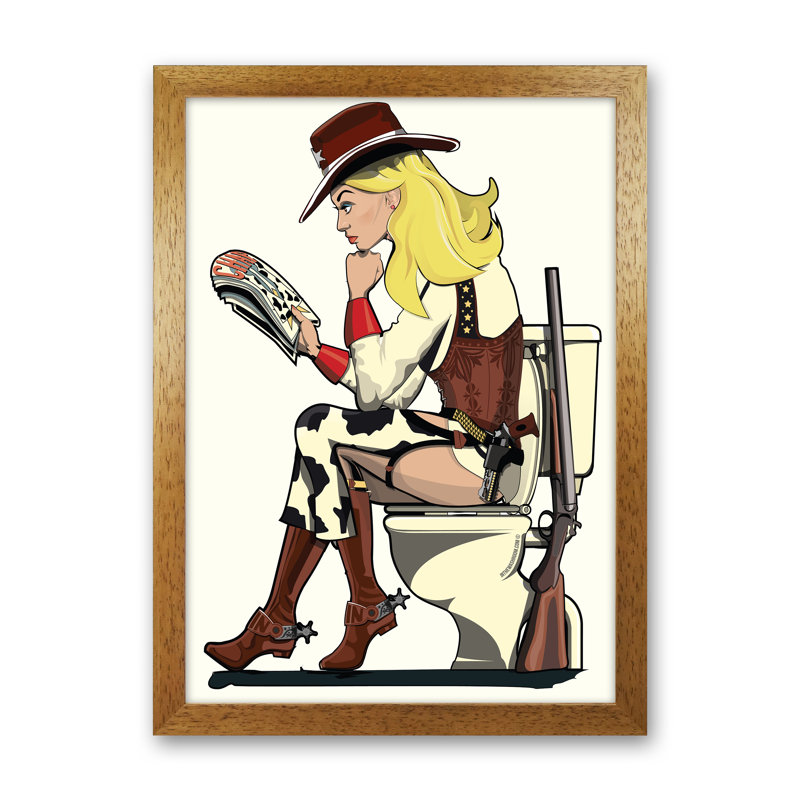 Cowgirl - Print, 30cm H x 21cm W x 3cm D, Oak Framed