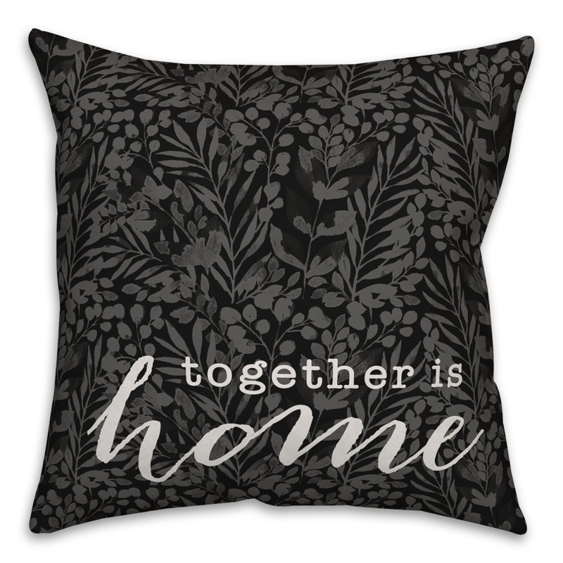  Polyester Indoor/Outdoor Throw Pillow, 18" H x 18" W, Black