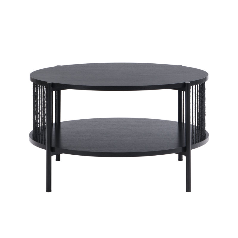 Loric Four Leg Coffee Table with Storage, Black