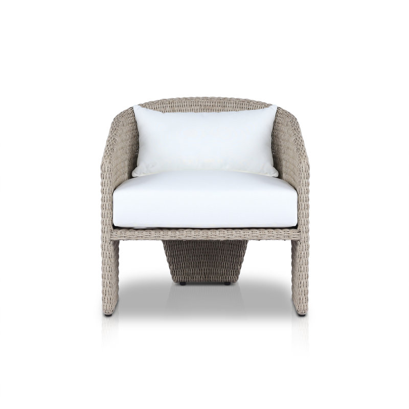 Fae Outdoor Dining Armchair, Vintage White/WHite
