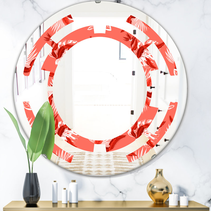 Miroir mural sans cadre Space Flowers of Bird of Paradise, H 23,6 po x l 23,6 po