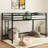 Square Tube Bedroom Loft Bed Black - Suitable For Residential Treatment Facilities Twin Metal Construction With Guardrails, Easy Climb , Noise, Frame, No Box Spring
