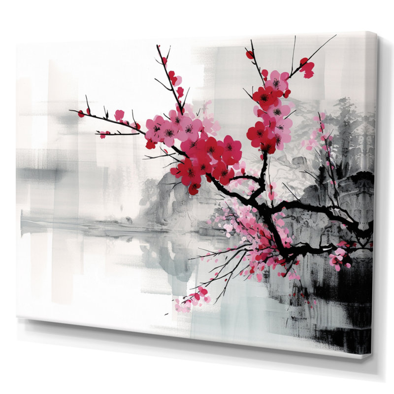 Asian Art Sumi Lake II, reproduction d'art sur toile, H 30 po x l 40 po x P 1,5 po, Toile tendue