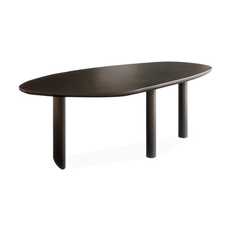Bureau en bois massif noir Free Form, H 29,53 po x l 94,49 po x P 29,53 po