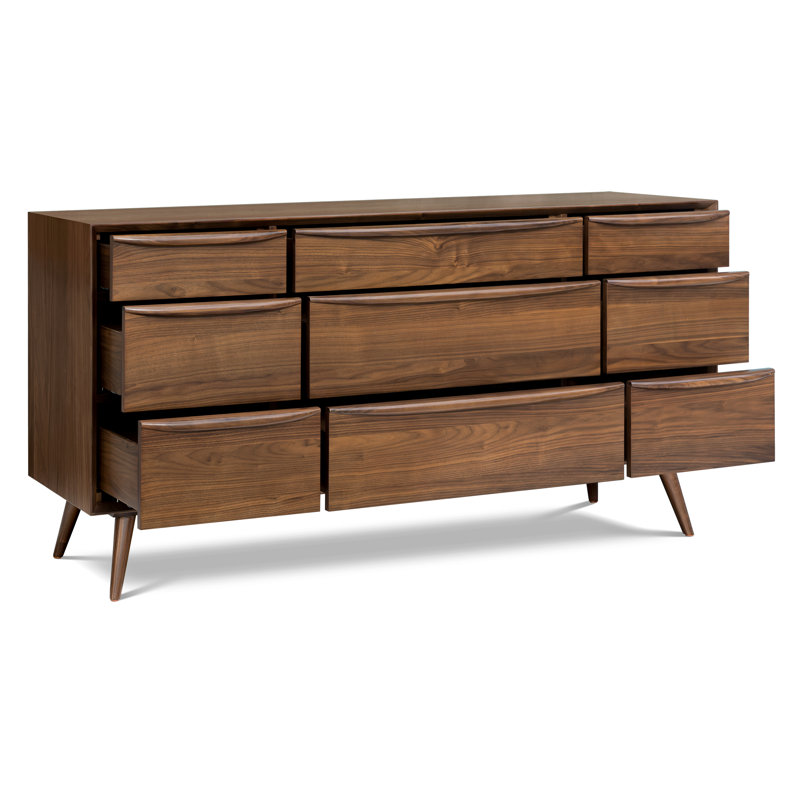 Cura 71" 9-Drawer American Black Walnut Dresser