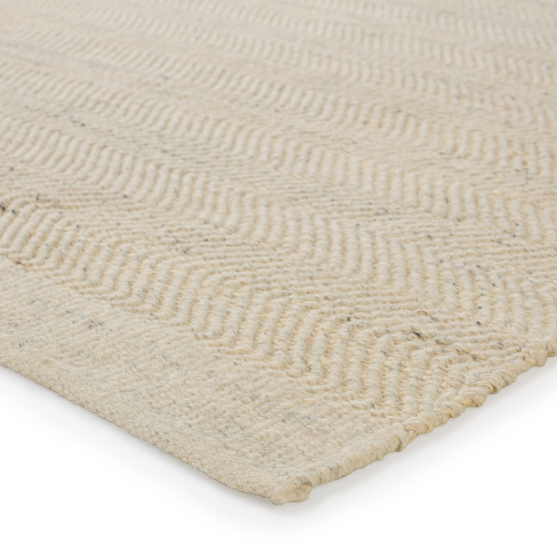 Tapis beige et crème fait à la main Kate Lester par Esdras HNL04 (6 pi x 9 pi)