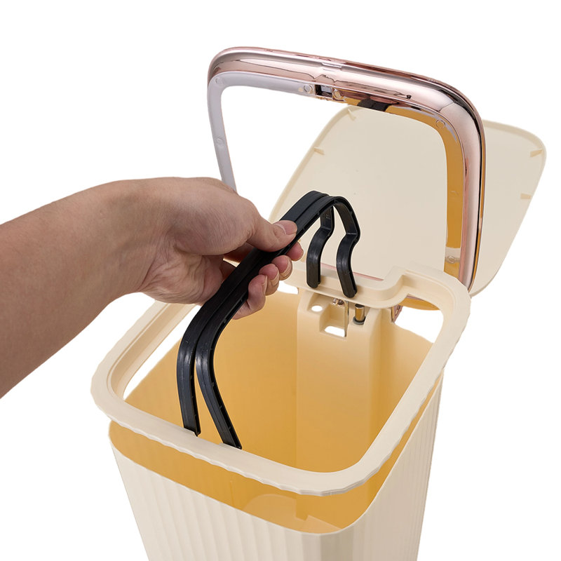 Plastic Step On Waste Bin, 28.8cm H x 23cm W x 22cm D