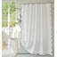 Tissu blanc avec rideau de douche à bordure festonnée noir d'eau, rideau de douche Boho Chic pour douches de salle de bain, 72 po x 72 po