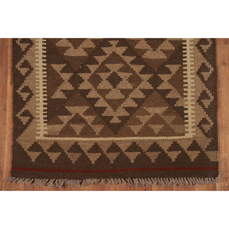 Brown Kilim Oriental Area Rug 3x4