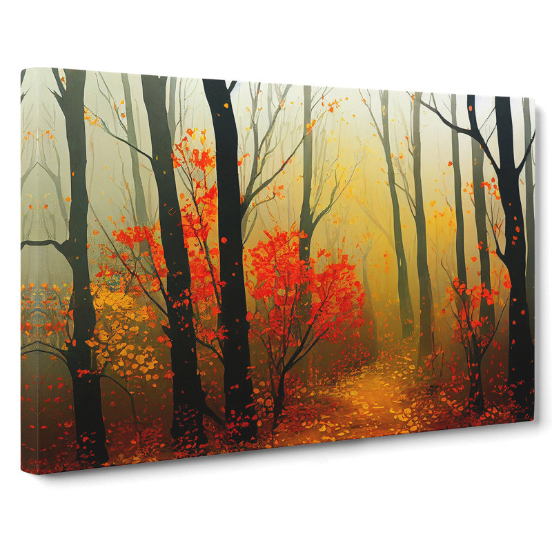 Flowing Autumn Forest - Wrapped Canvas, 40cm H x 60cm W x 3cm D