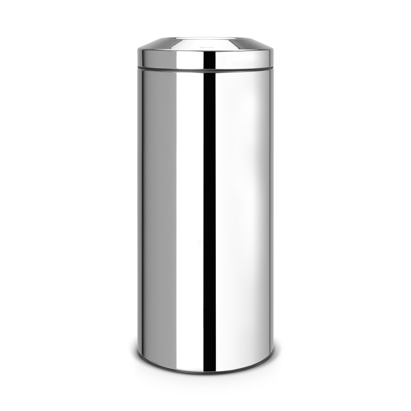 Poubelle à protection contre les flammes avec seau en métal, 8 gallons (30 litres), Acier brillant