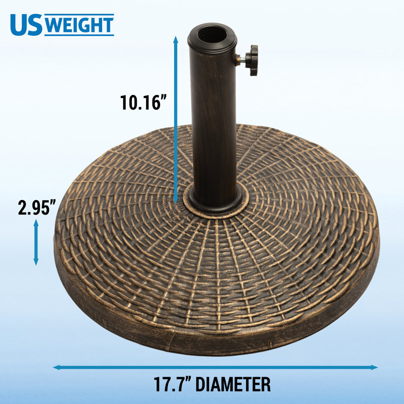 Poids américain: 22 lb Base de parasol ronde en osier pour patio