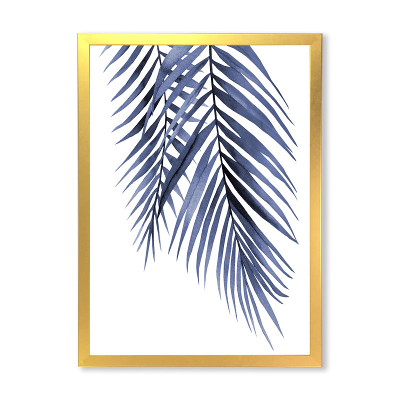 «Palm Leaves Abstract Tropical Branches», reproduction d'art sur toile, H 20 po x l 12 po x p 1 po, Encadrement doré