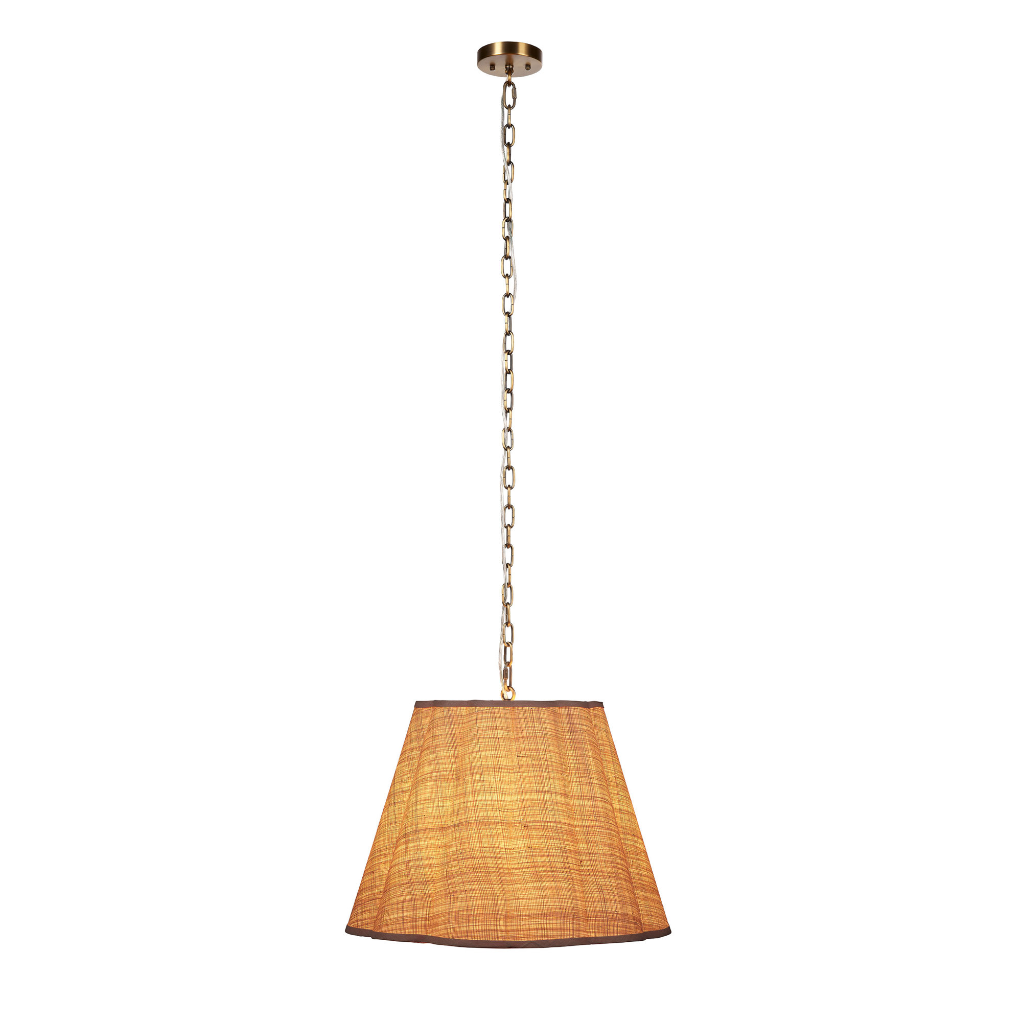 Alala 1-Light Pendant, Boucle Linen, Brown
