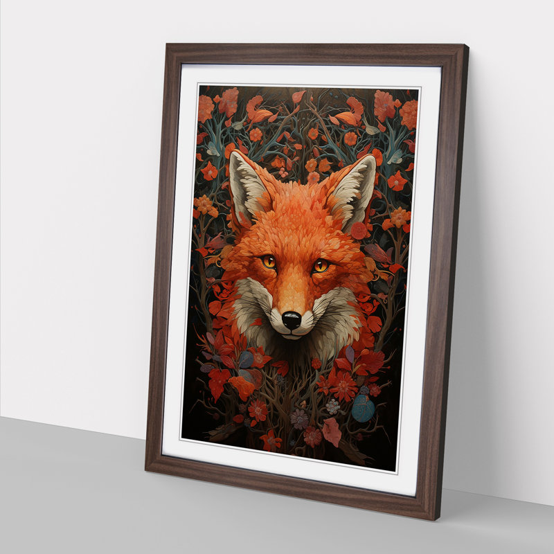 Single Picture Frame Print on Wood, Walnut Framed, 64cm H x 46cm W