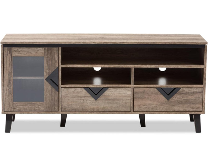  Modern TV Stand Black Triangle Handles