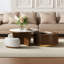 Extendable Pedestal Coffee Table with Storage
