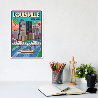 «Louisville Pop Art Travel» par Jim Zahniser - Publicité sur toile tendue