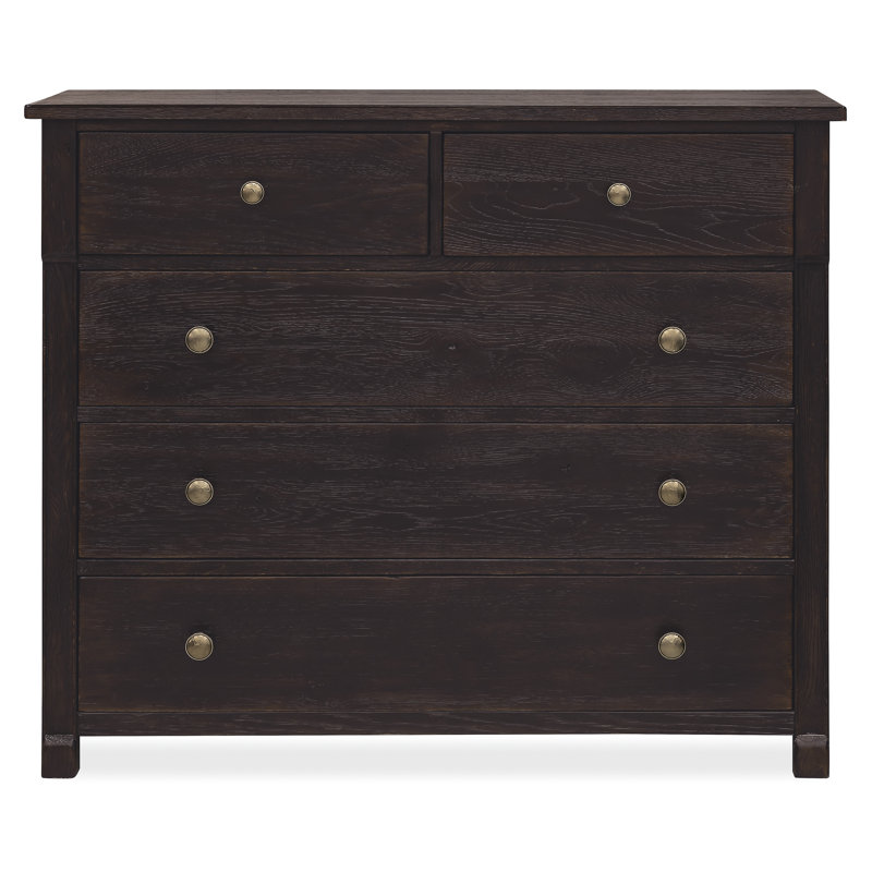 Commode à cinq tiroirs Driftwood, Marron foncé