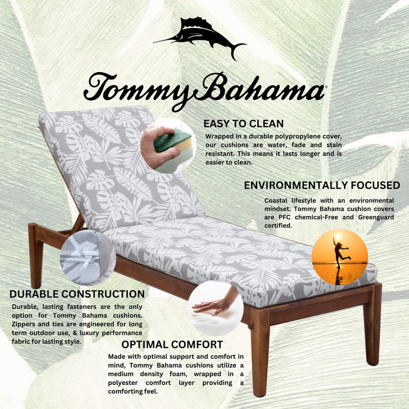 TB Chaise Tommy Bahama 1 - Piece Outdoor Seat/Back Cushion, 23"W x 75"L